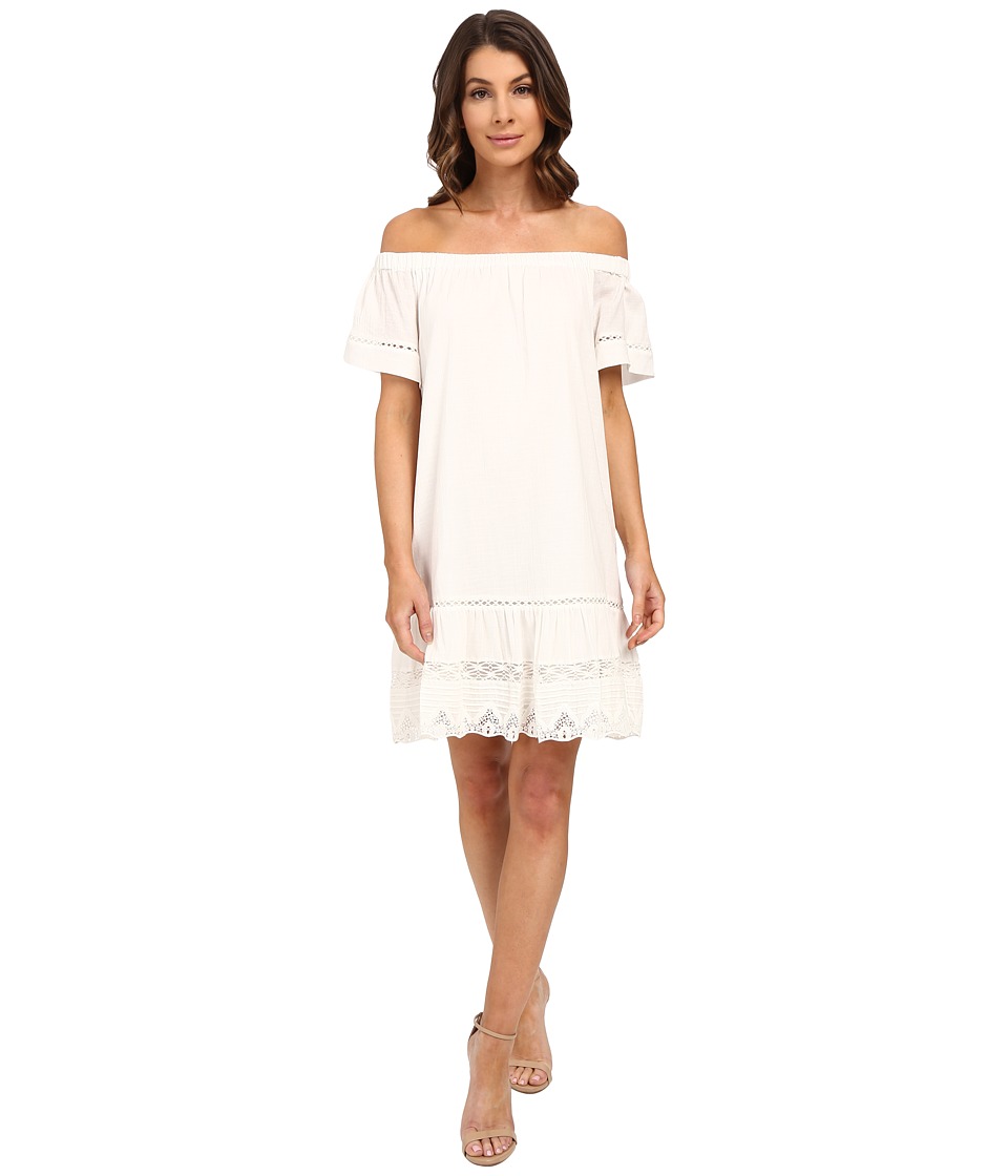 Rebecca Taylor Off Shoulder Cotton Dress (Snow) Women