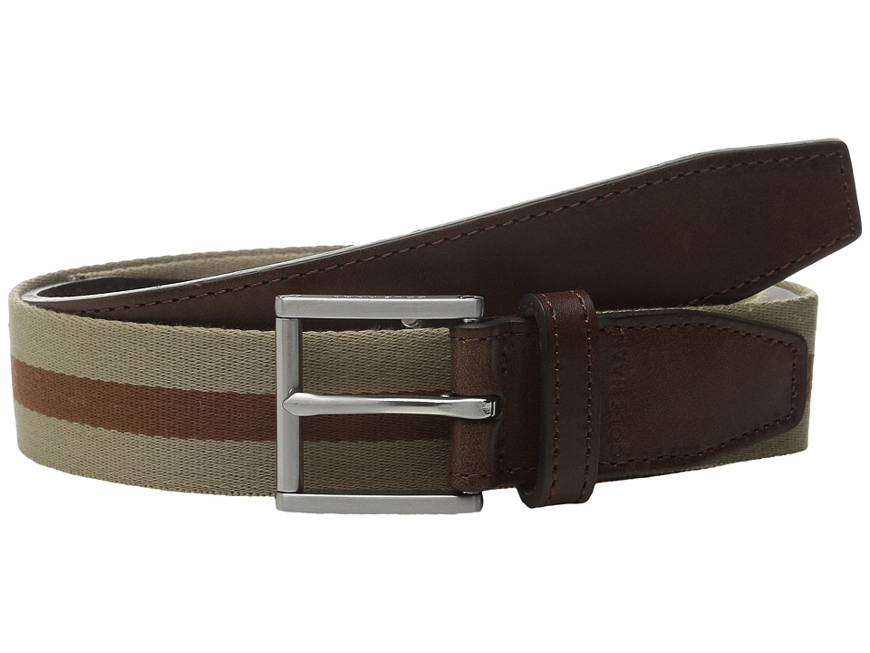 Cole Haan 35mm Webbing Belt with Leather Tabs and Loop (Dune/Woodbury) Men