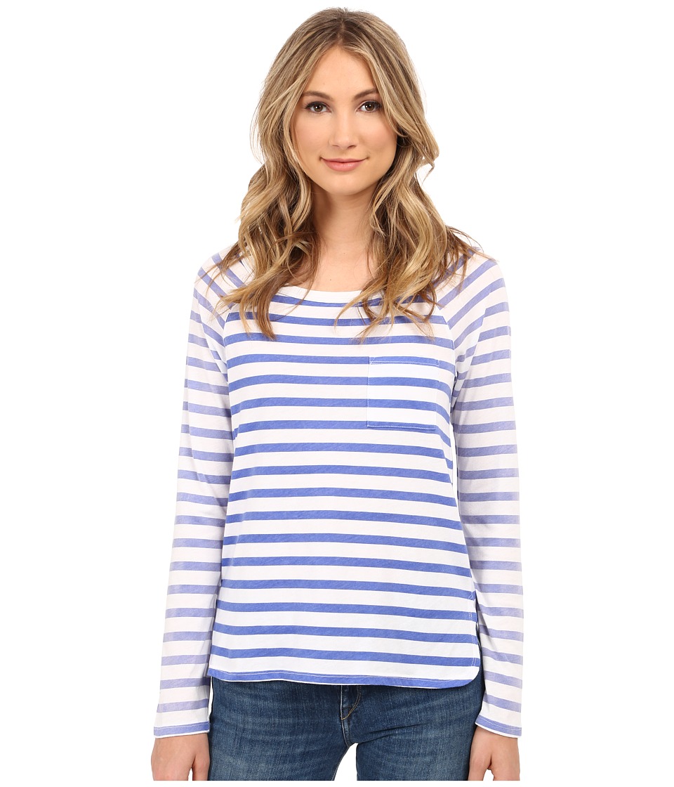 Splendid - Sunfaded Stripe Jersey Long Sleeve Tee (Monaco Blue) Women