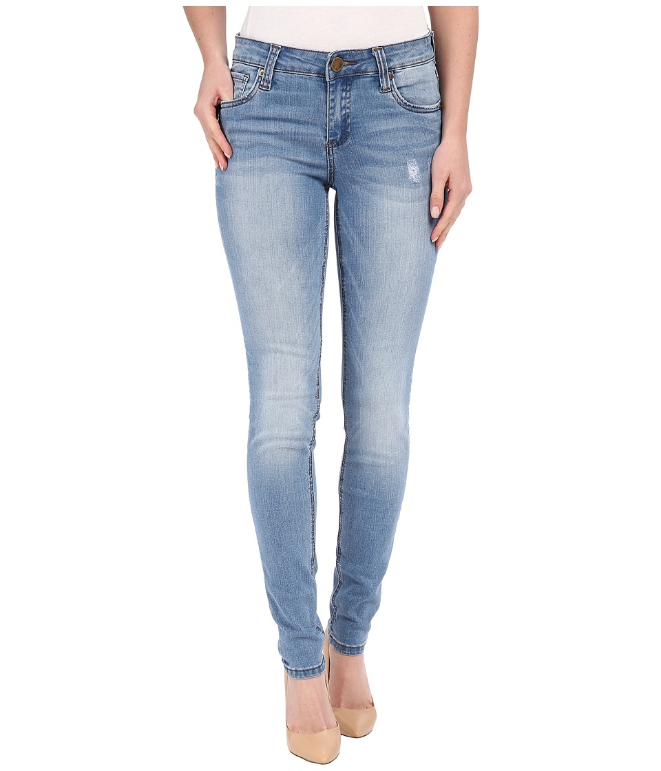 KUT from the Kloth Mia Toothpick Five-Pocket Skinny Jeans in Valuable w/ Medium Base Wash (Valuable/Medium Base Wash) Women