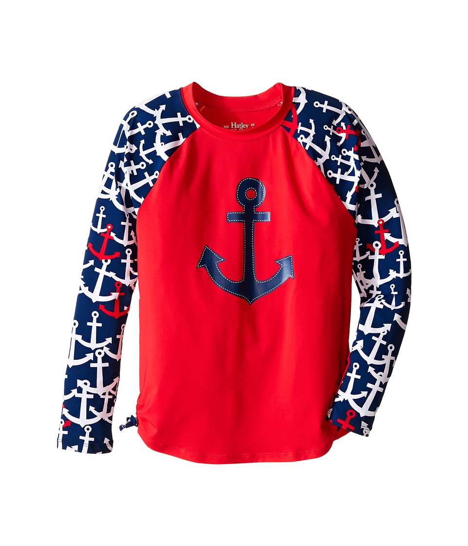 Hatley Kids Anchors Rashguard (Toddler/Little Kids/Big Kids) (Red) Girl