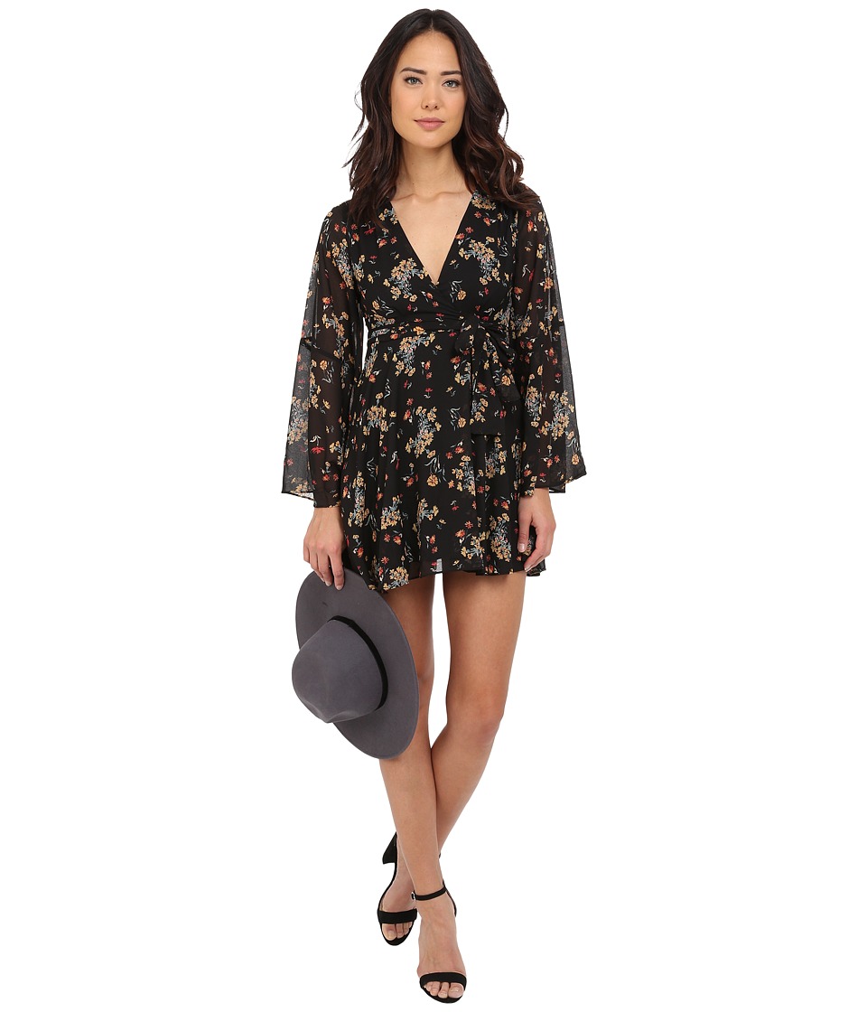 Free People Lilou Chiffon Dress (Retro Black Combo) Women