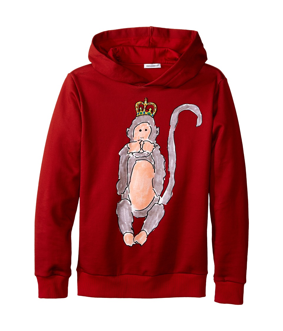 Dolce & Gabbana Kids - Monkey Hoodie (Big Kids) (Red) Boy
