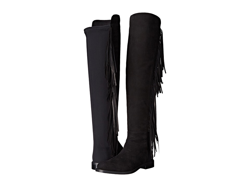 Massimo Matteo - Knee High Riding Boot with Fringe (Black) Women
