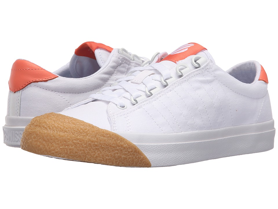 K-Swiss Irvine T (White/Fusion Coral/Dark Gum Canvas) Women