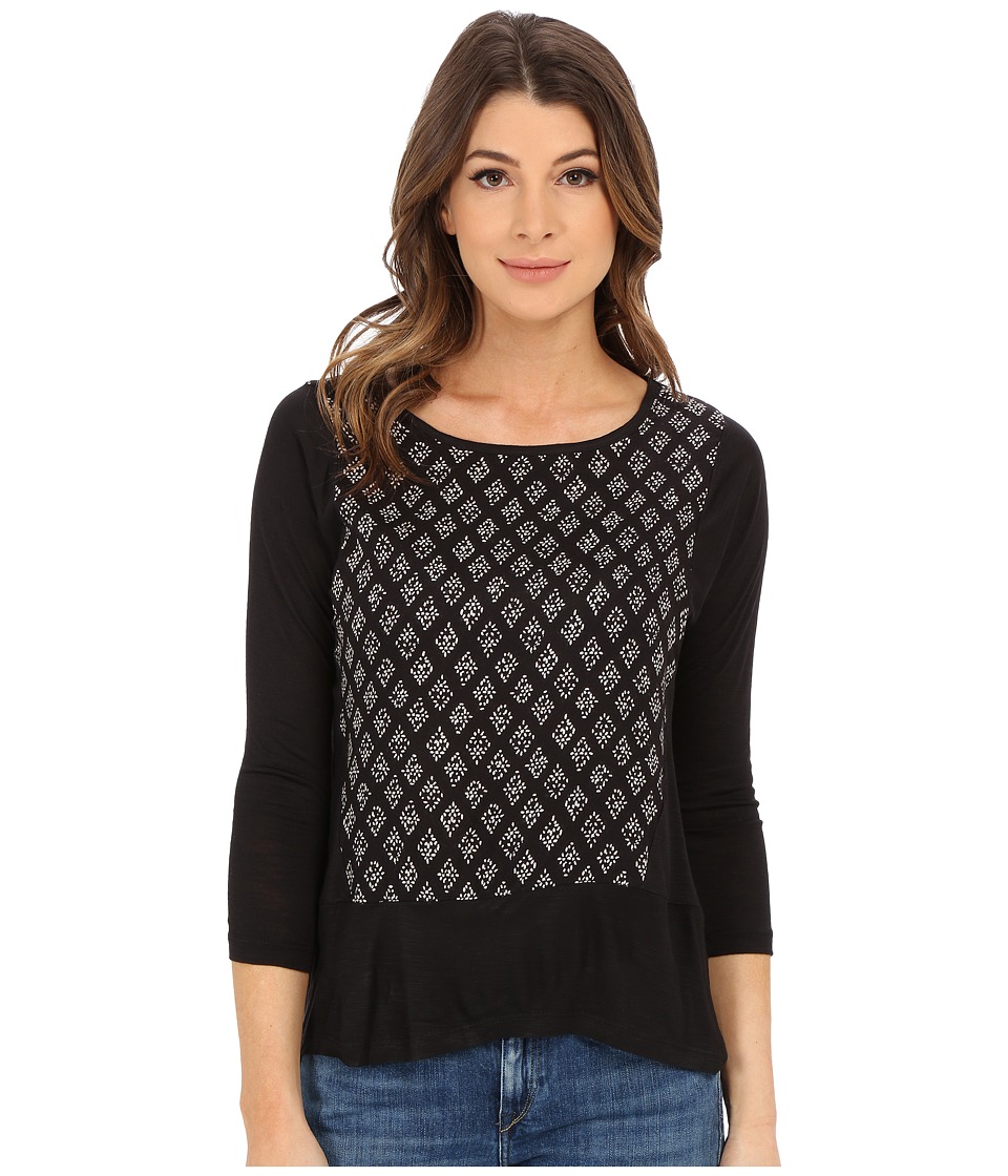 Lucky Brand - Woodblock Printed Top (Black/White) Women