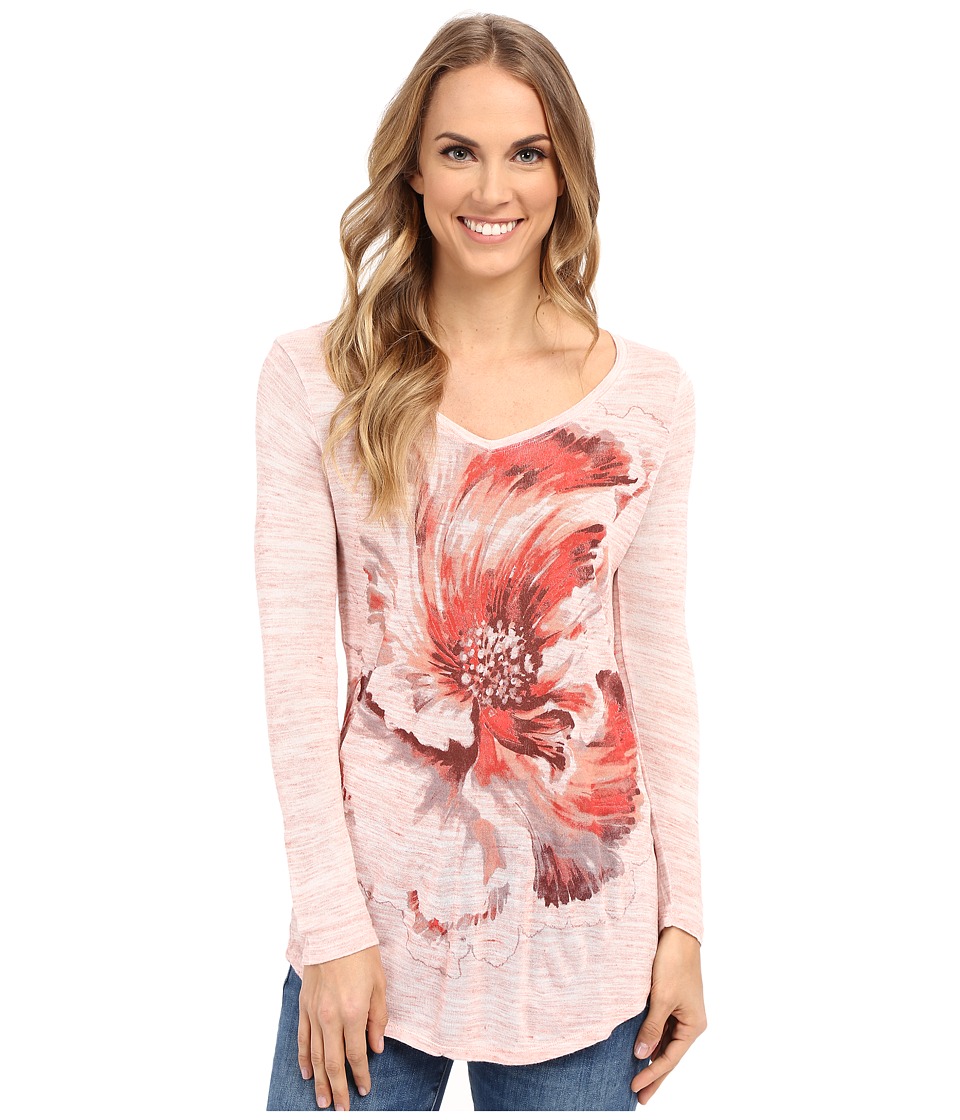 Lucky Brand - Painted Floral Tee (Coral Almond) Women