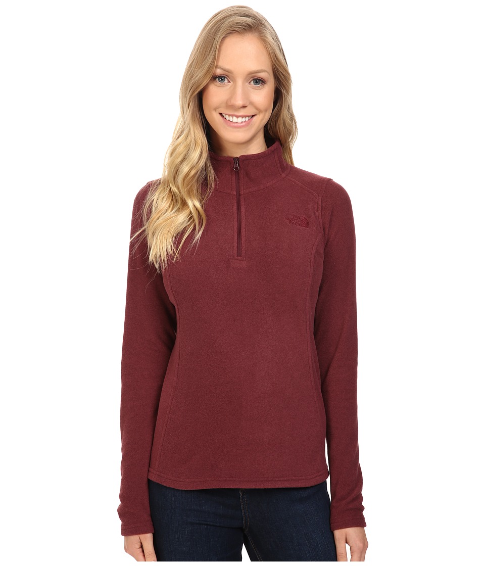 The North Face Glacier 1/4 Zip Fleece Top (Deep Garnet Red Heather) Women