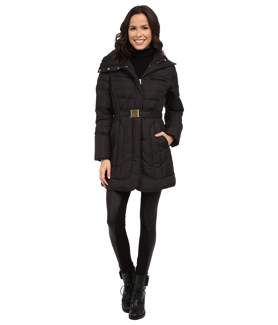 Cole haan single-breasted plaid coat