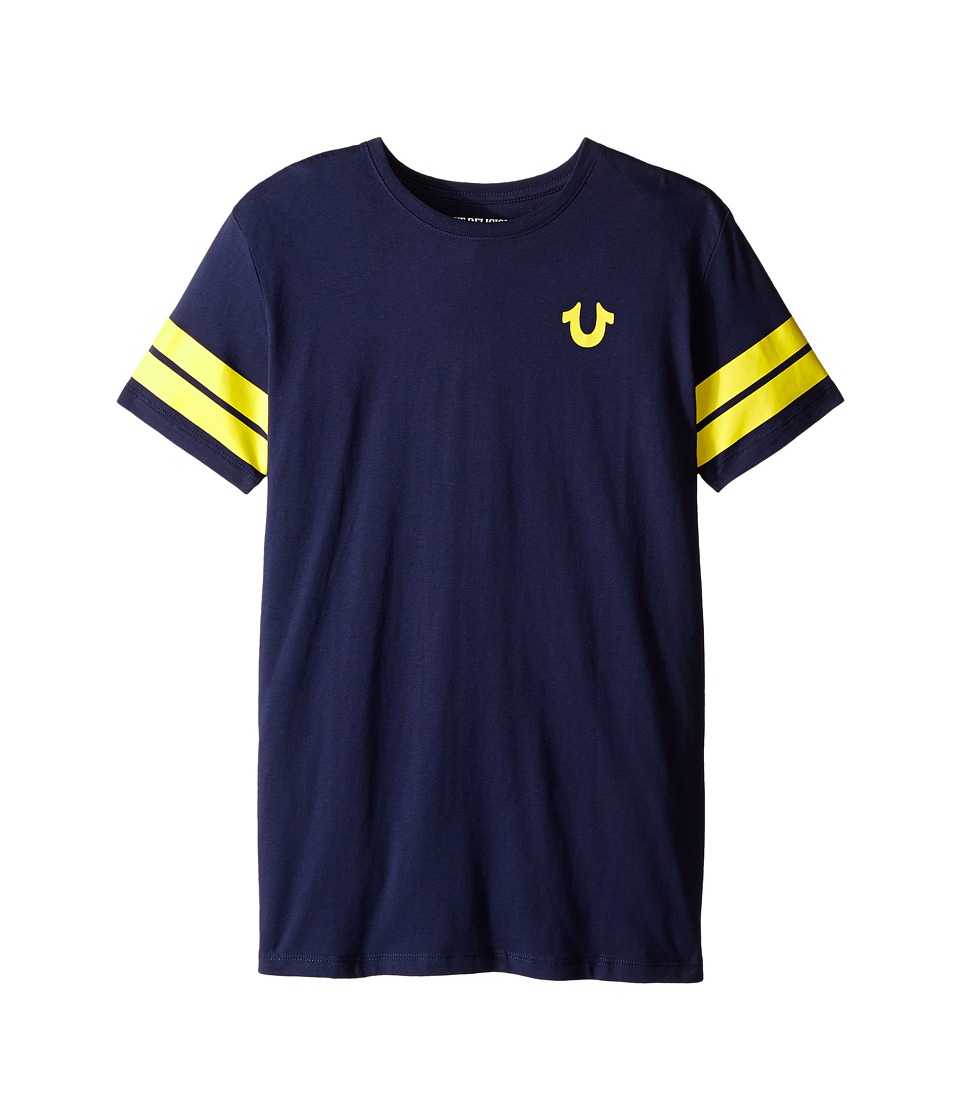 True Religion Kids - Varsity Paneled Tee Shirt (Big Kids) (Midnight) Boy
