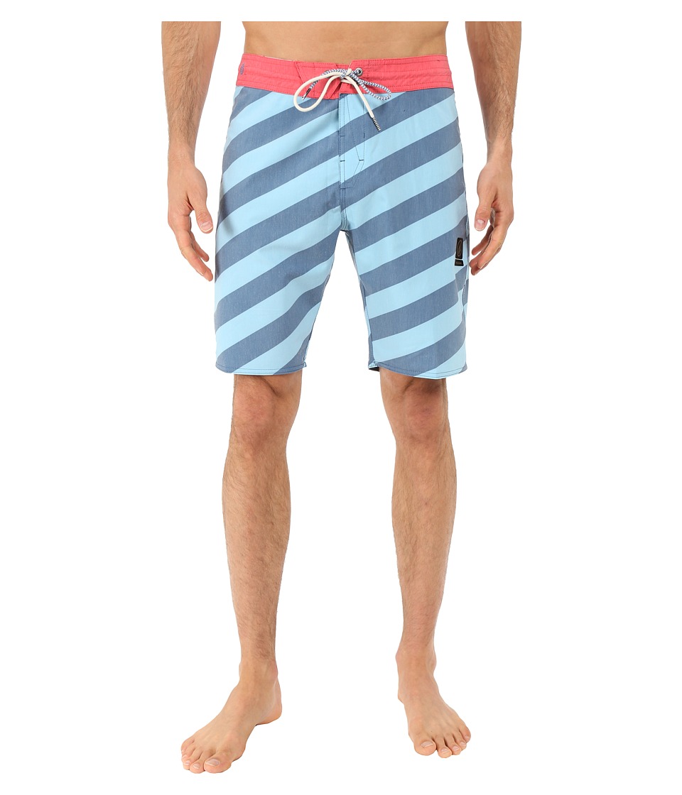 Volcom Stripey Slinger 19 Boardshorts (Smokey Blue) Men