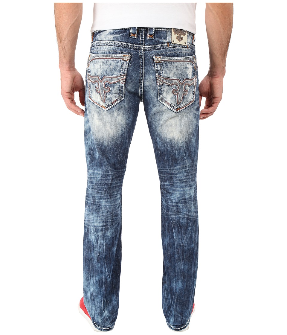 Rock Revival Mens Indigo Blue Alternative Straight Jeans