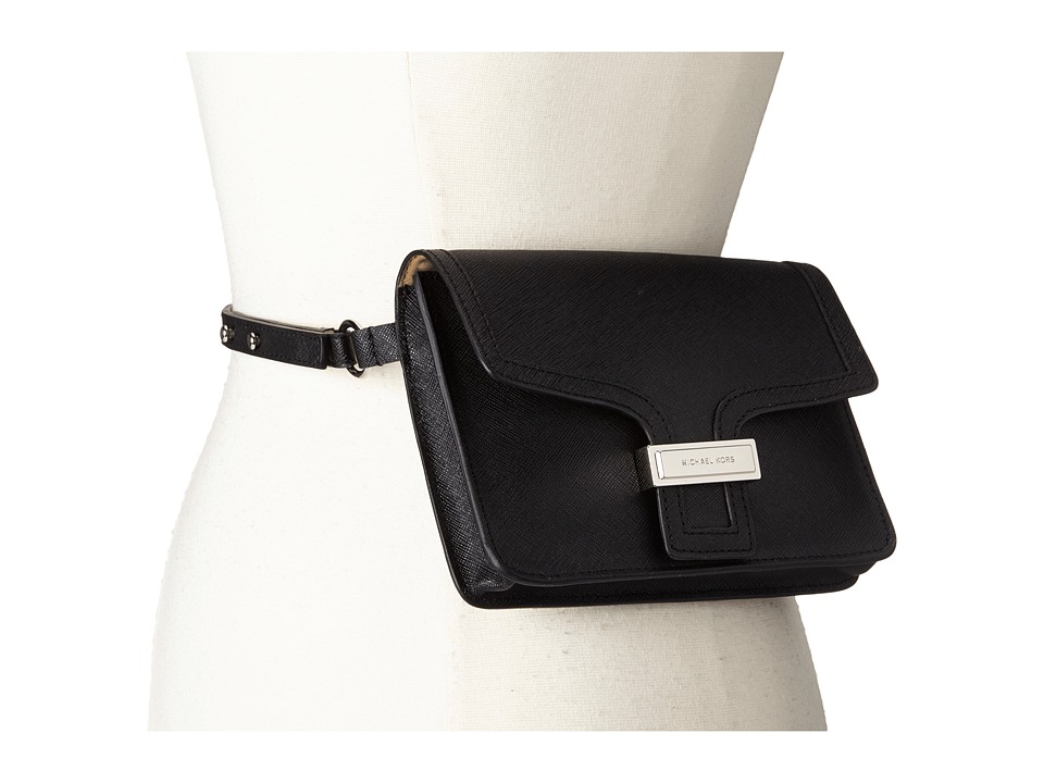 MICHAEL Michael Kors - 13mm Saffiano Panel Belt Bag (Black) Women's Belts