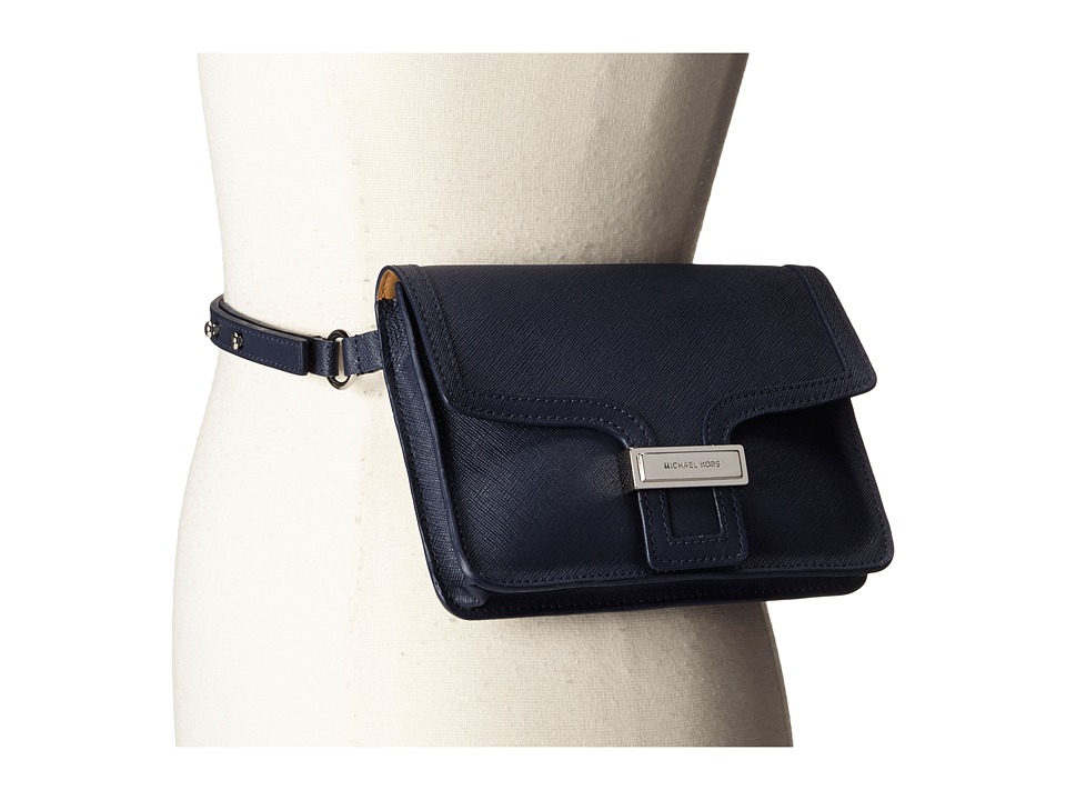 MICHAEL Michael Kors - 13mm Saffiano Panel Belt Bag (Navy) Women's Belts