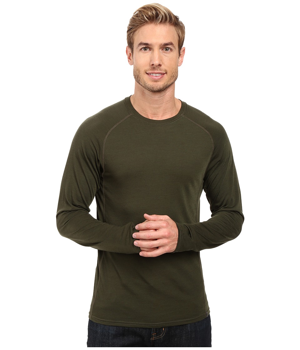 Royal Robbins Go Everywhere Long Sleeve Merino Crew (Dark Olive) Men