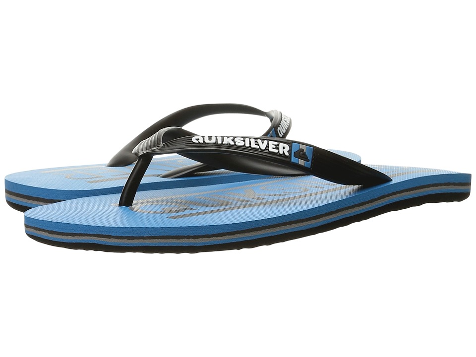 Quiksilver - Molokai Wordmark (Grey/Blue/Grey) Men