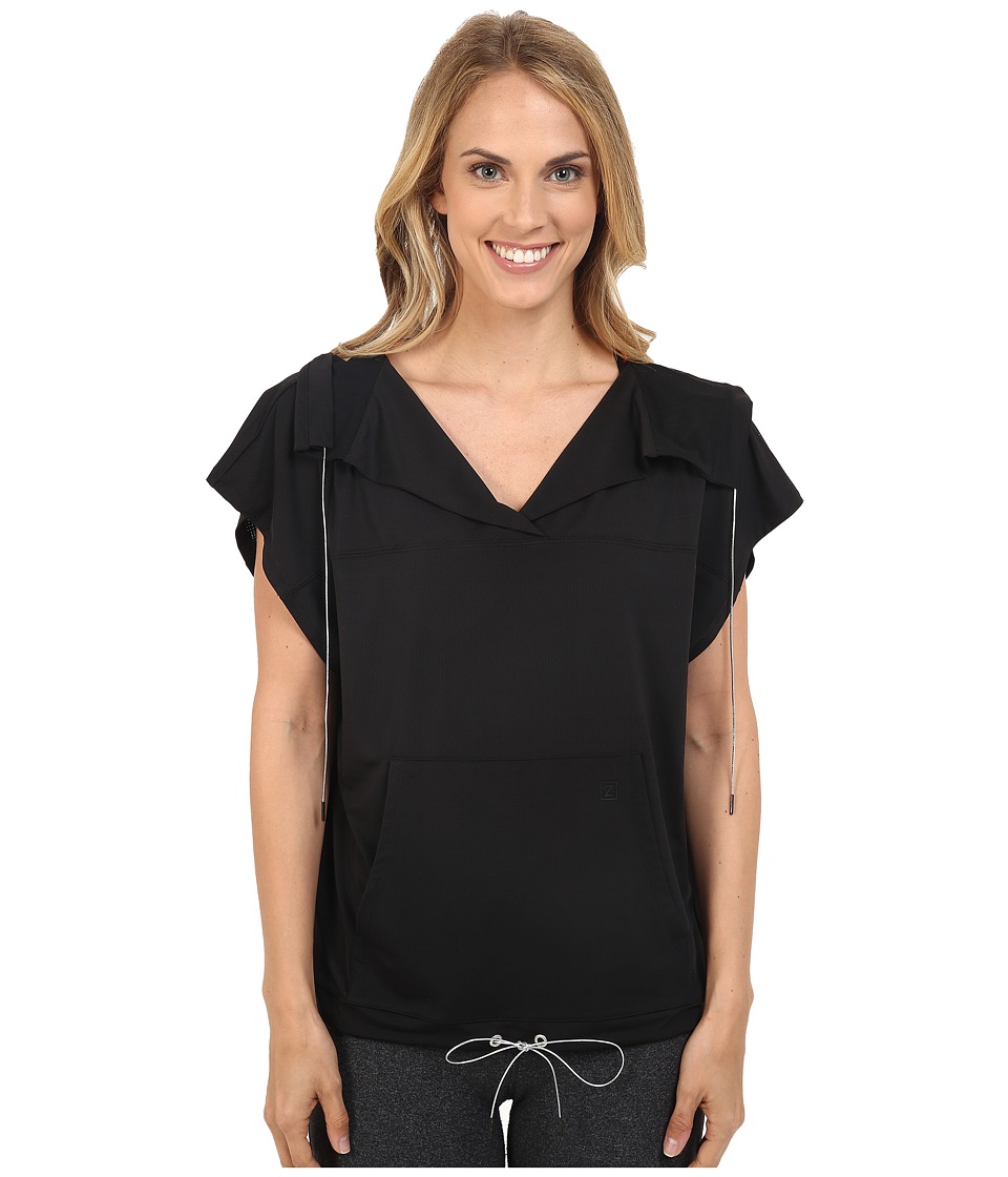 Zobha Boxy Dolman Hoodie w/ Metallic Drawcord (Black) Women