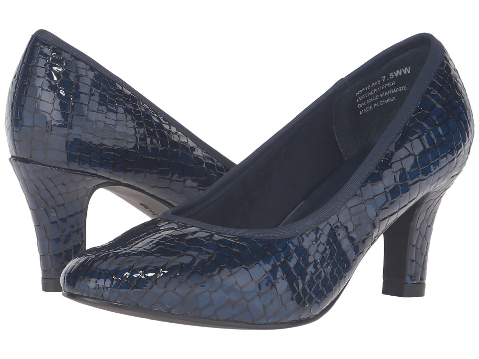 David Tate Peggy (Navy Croc Patent Print) Women