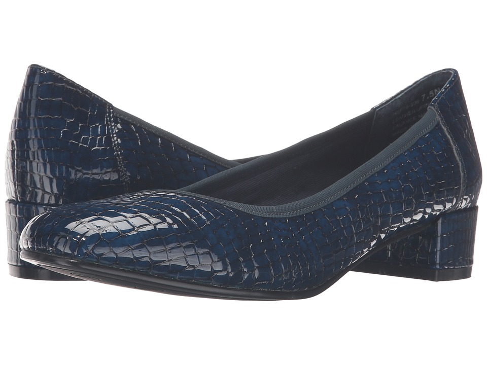 David Tate Piper (Navy Croc Patent Print) Women