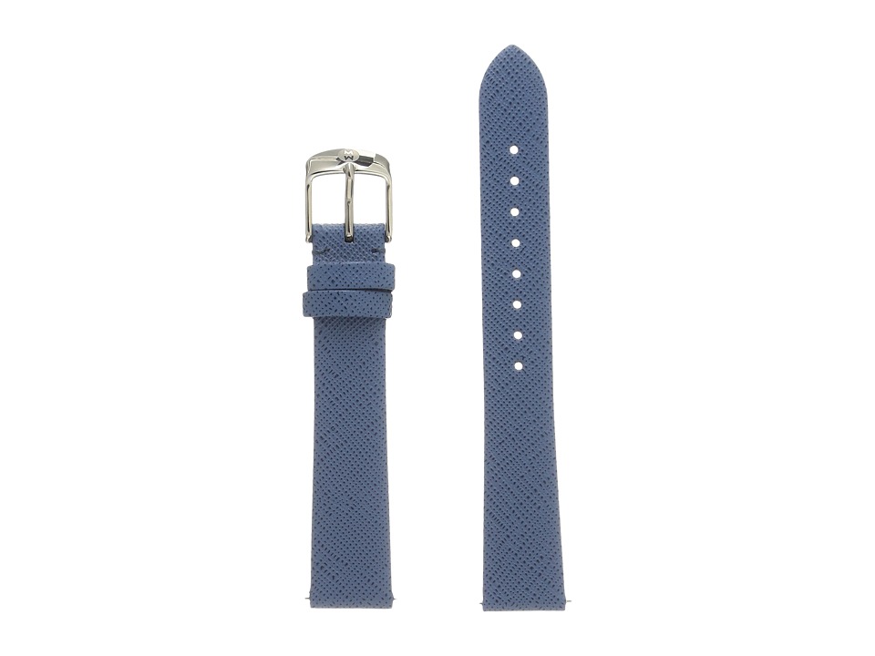 Michele - 16mm Strap Smokey Blue Thin Saffiano (Blue) Watches
