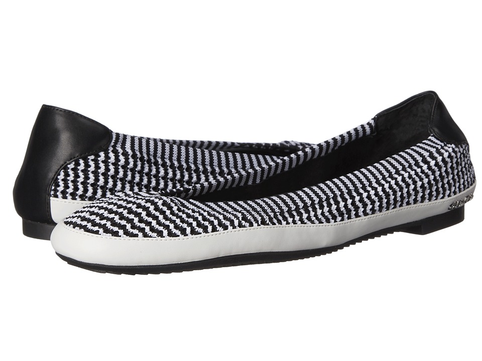 Calvin Klein Anabelle (Black/Platinum White/Black Stretch Knit Fabric/Leather) Women