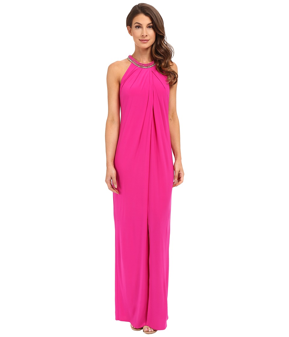 Laundry by Shelli Segal Matte Jersey Sleeveless Gown (Electric Pink) Women