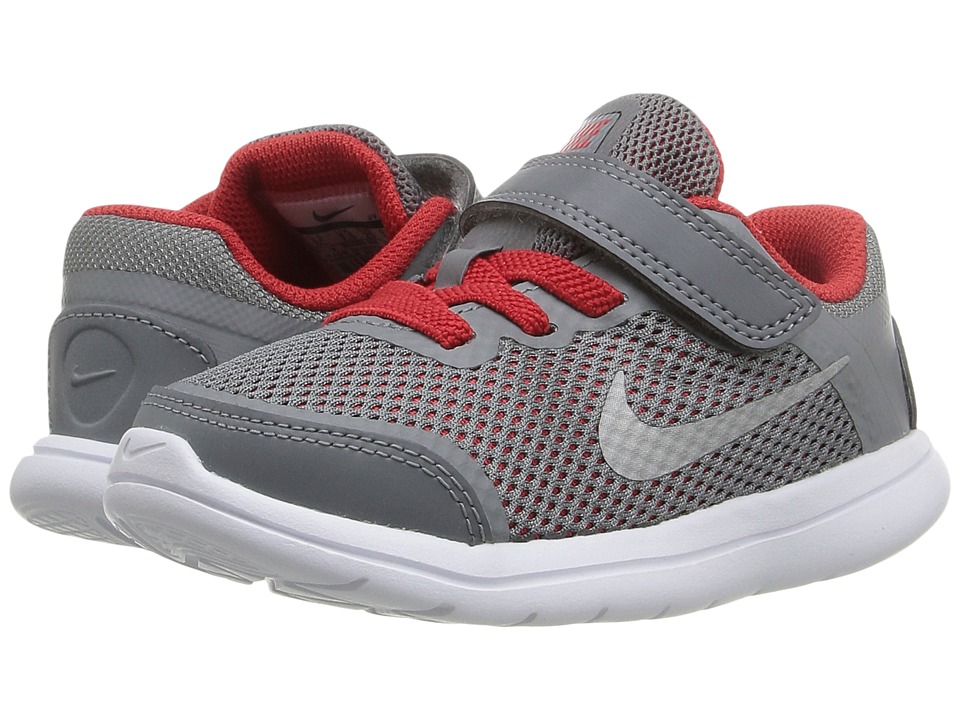 Nike Kids Flex 2016 RN (Infant/Toddler) (Cool Grey/University Red/Black/Metallic Silver) Boys Shoes