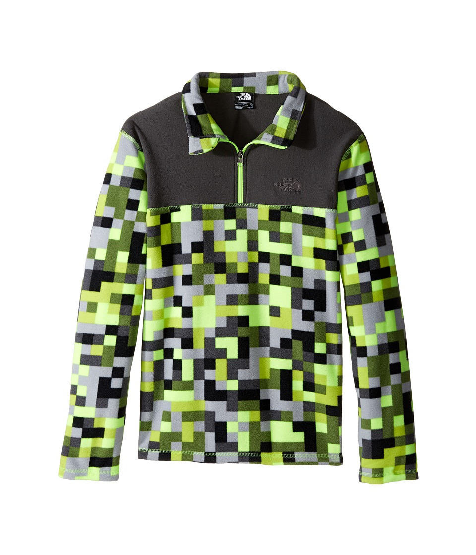 The North Face Kids - Glacier 1/4 Zip (Little Kids/Big Kids) (Safety Green Pixel Print) Boy