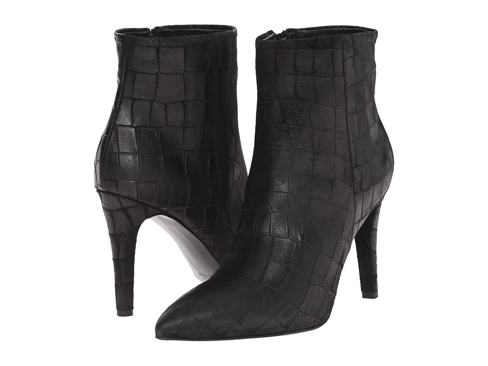 Massimo Matteo - Croc Heel Bootie (Black) Women