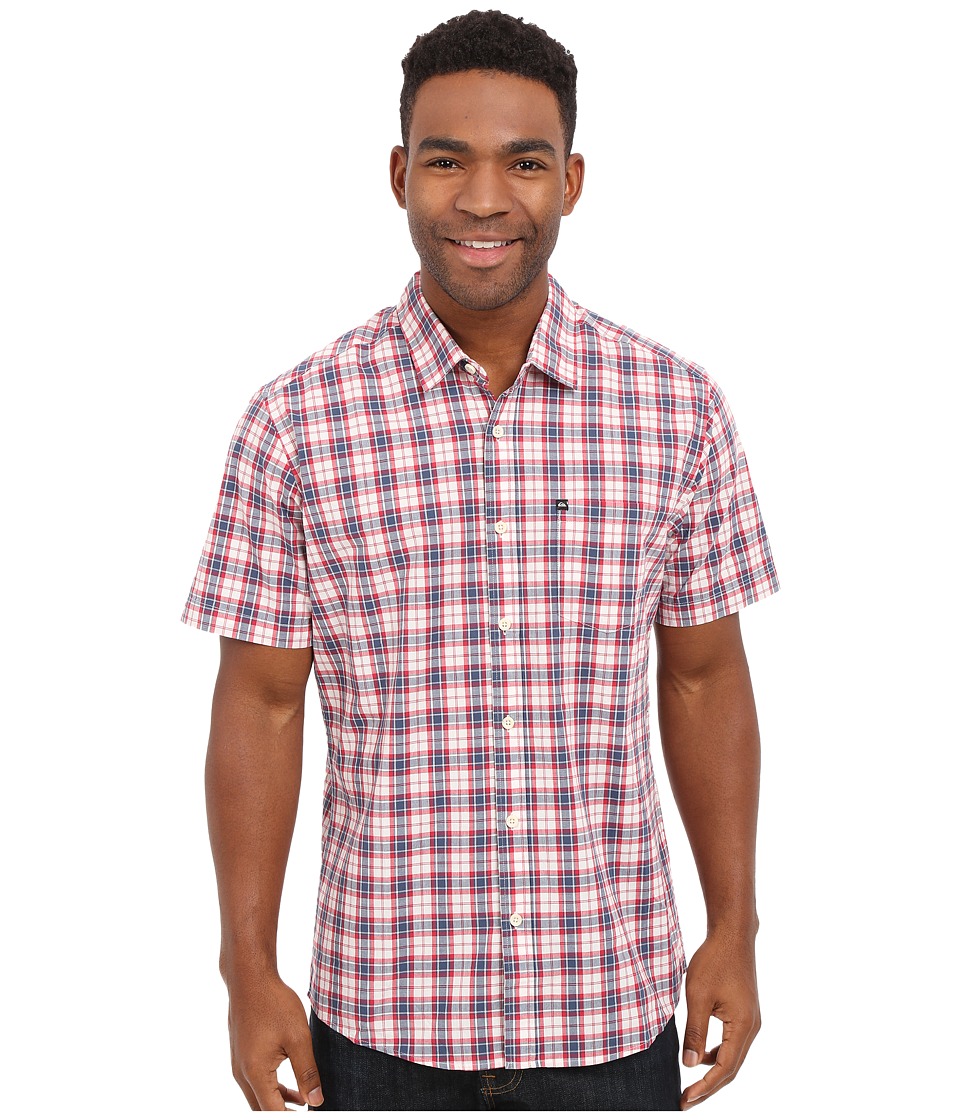 Quiksilver - Everyday Check Short Sleeve Woven Top (Dark Denim) Men