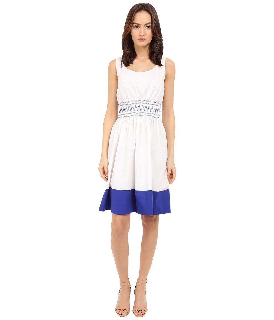Kate Spade New York Smocked Poplin Dress (Fresh White) Women