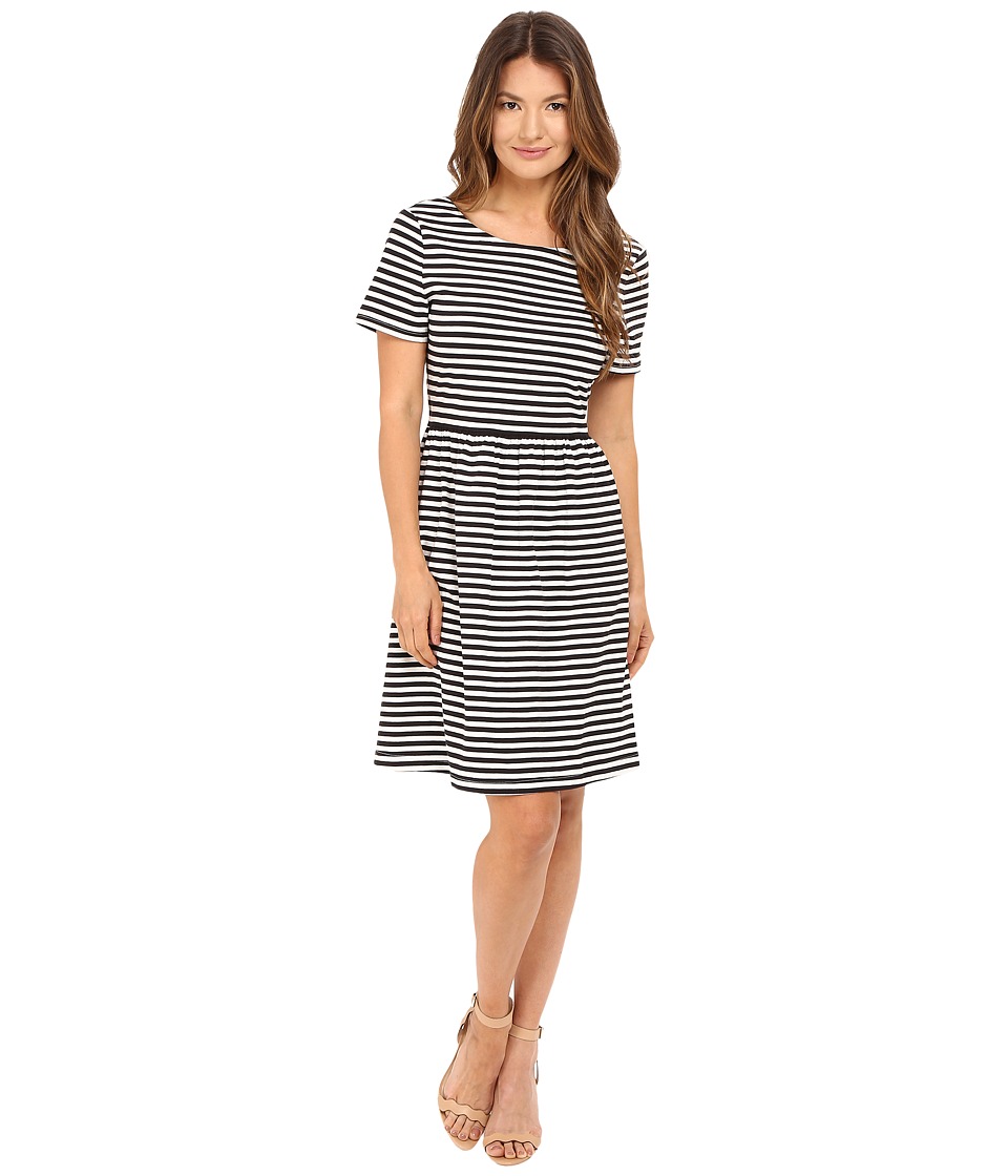 Kate Spade New York Stripe Twist Back Dress (Black) Women
