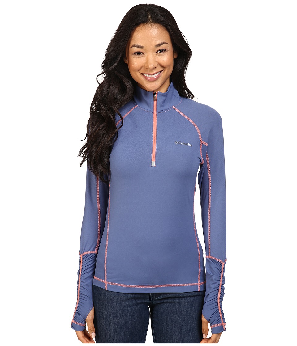 Columbia Trail Flashtm 1/2 Zip Shirt (Bluebell/Hot Coral) Women