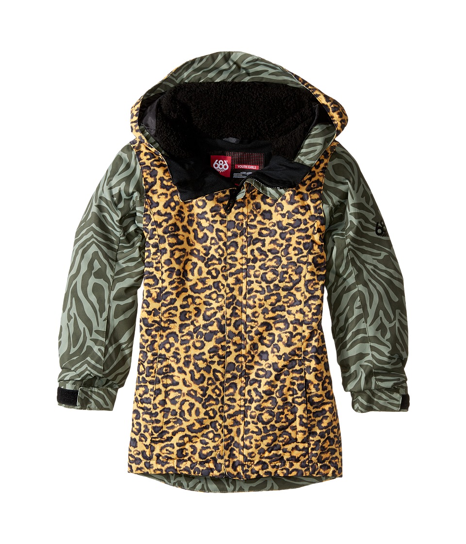 686 Kids Flora Insulated Jacket (Big Kids) (Leopard Color Block) Girl
