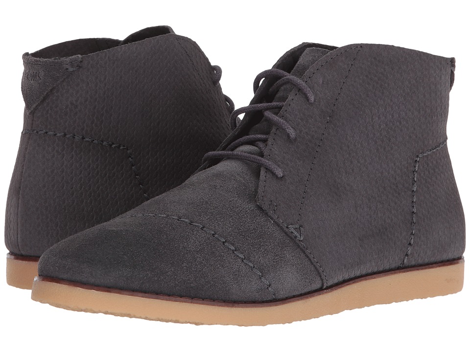 TOMS Mateo Chukka Bootie (Castlerock Grey Suede Embossed) Women