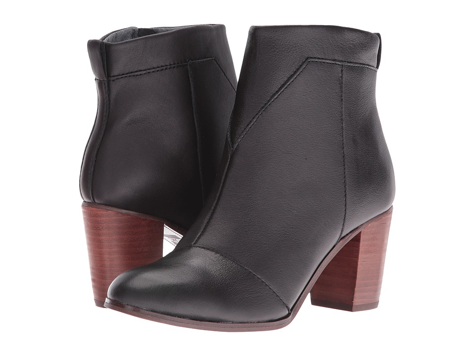 TOMS Lunata Bootie (Black Leather) Women