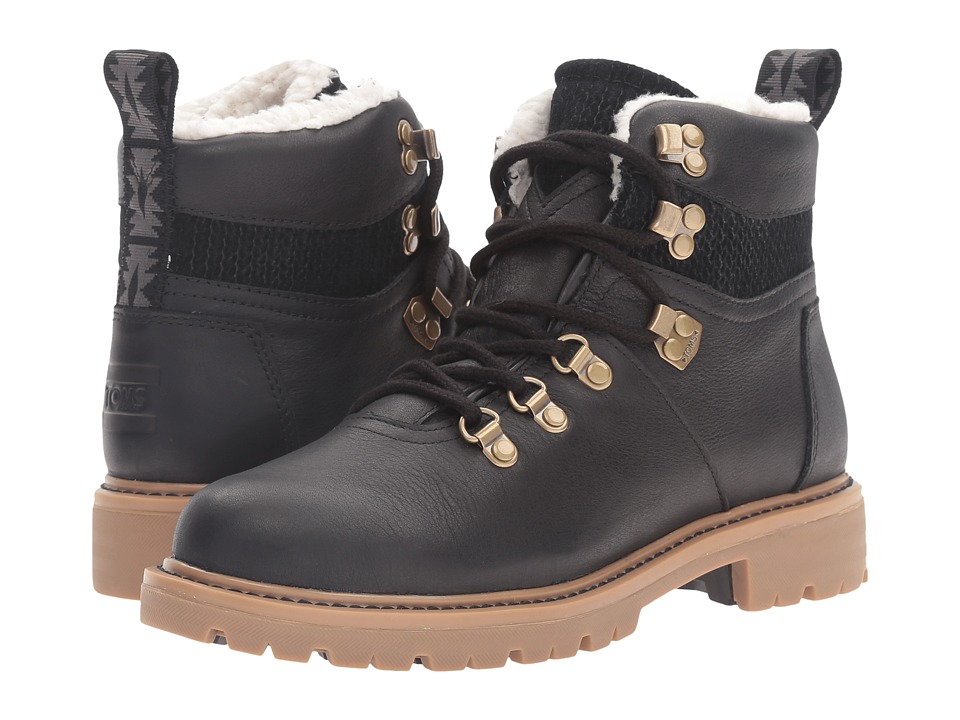 TOMS Summit Boot (Black Waterproof Leather) Women