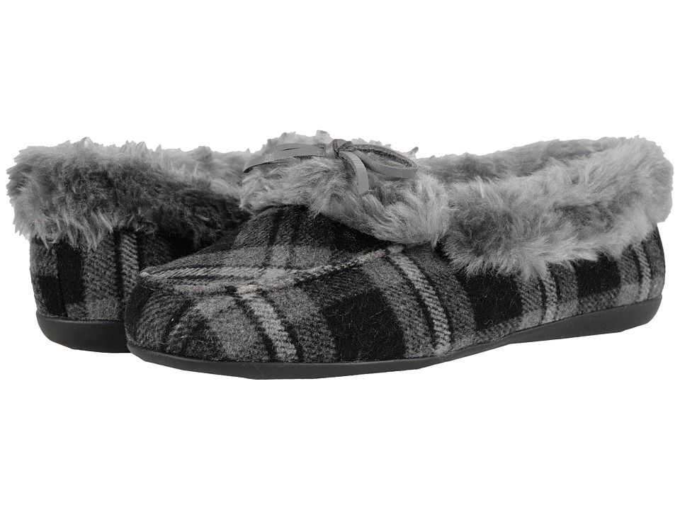 VIONIC Cozy Juniper Moccasin (Grey Plaid) Women