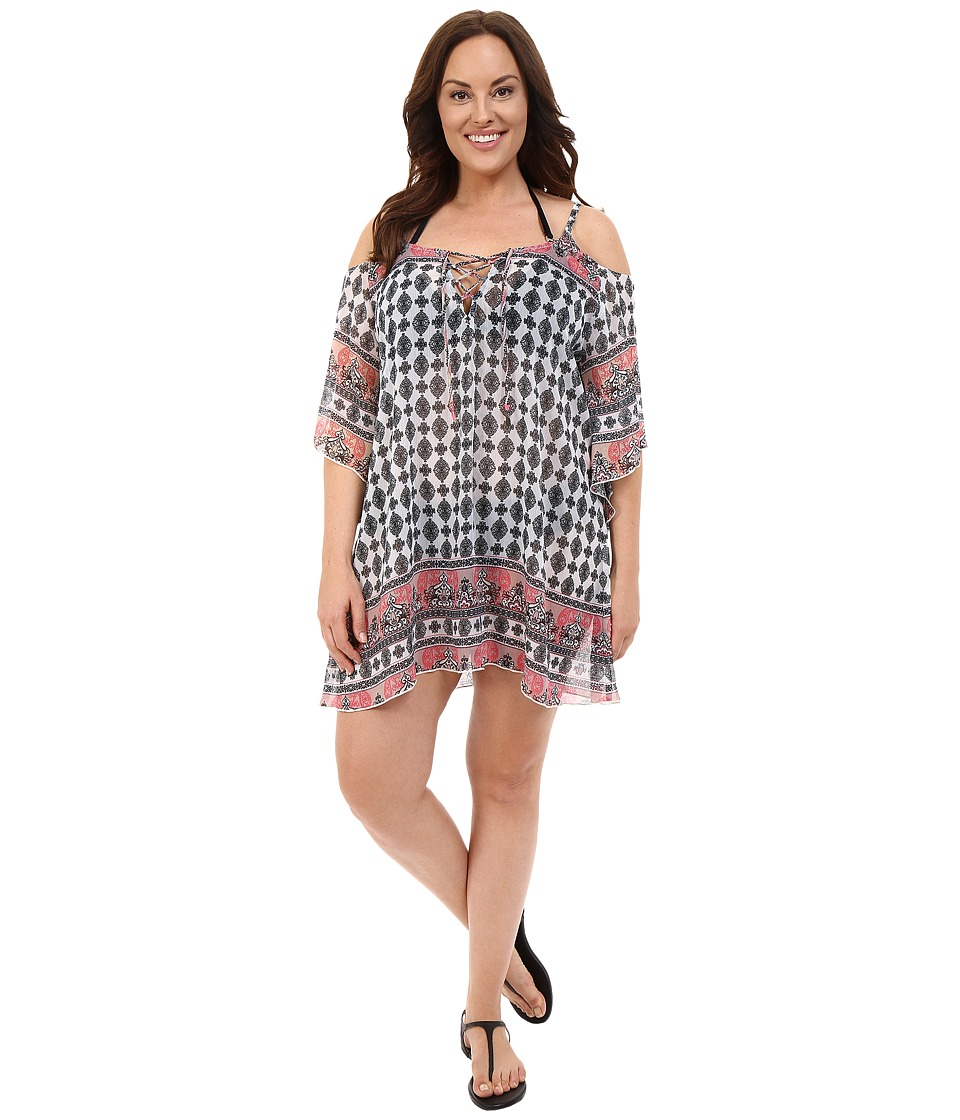BECCA by Rebecca Virtue Plus Size Belly Dancer Tunic Cover-Up (Multi) Women