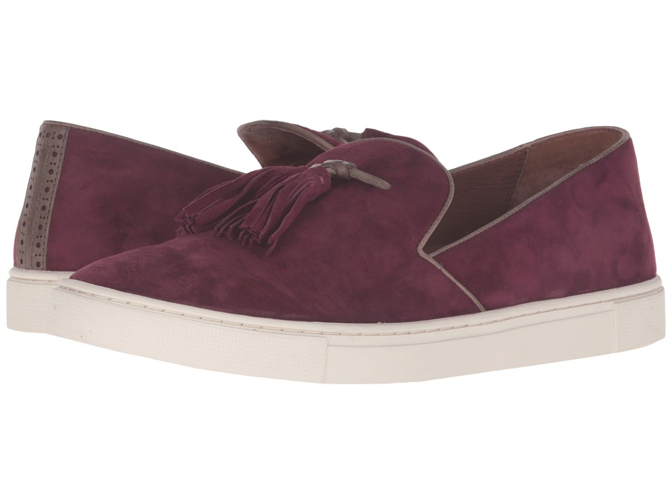 Frye Gemma Tassel Slip (Bordeaux Suede/Soft Full Grain Leather) Women