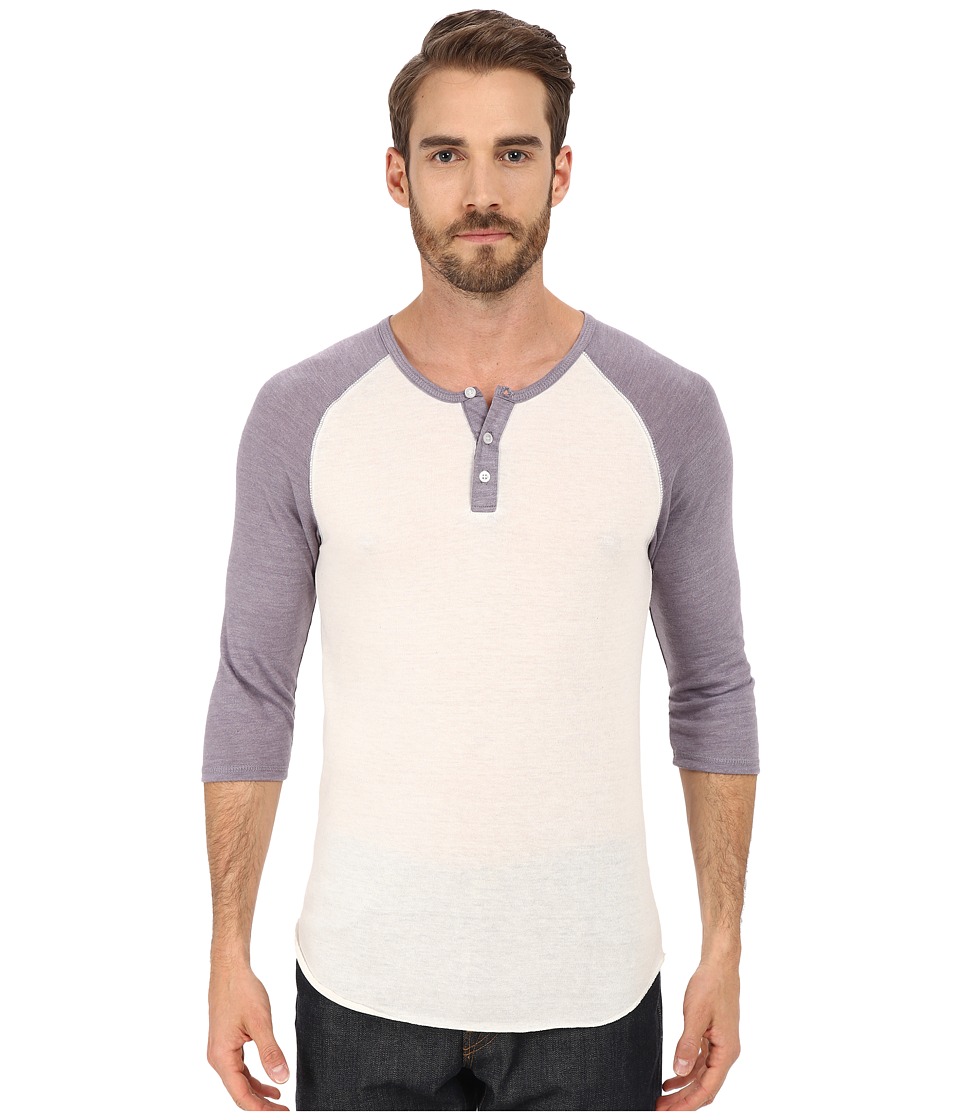 Alternative 3/4 Raglan Henley (Eco Ivory/Eco True Purple Dusk) Men