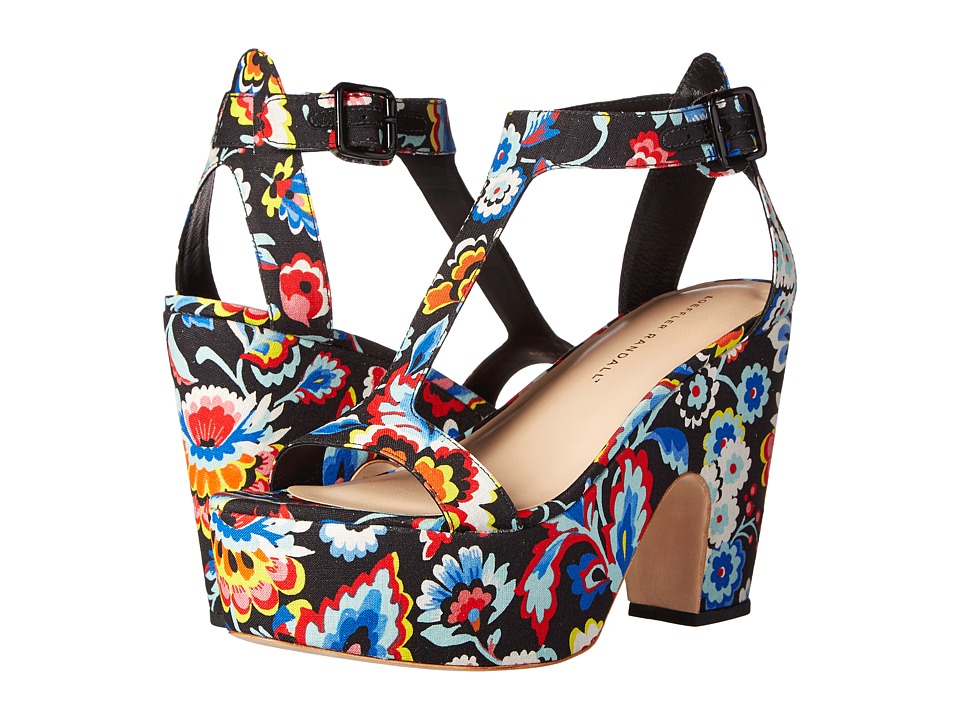 Loeffler Randall Minette (Dark Floral Print Silk Linen) Women