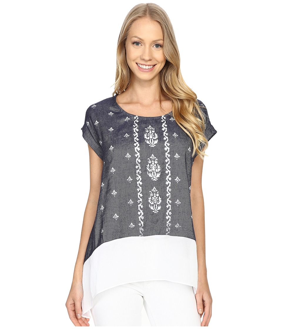 Karen Kane Sheer Hem Chambray Tee (Chambray) Women