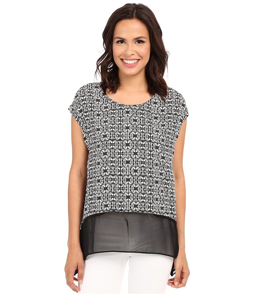 Karen Kane Sheer Hem Tee (Print) Women