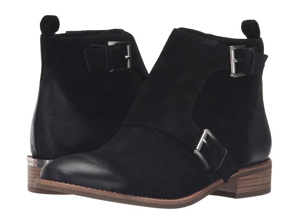 MICHAEL Michael Kors Adams Monk Strap Bootie (Black Sport Suede) Women