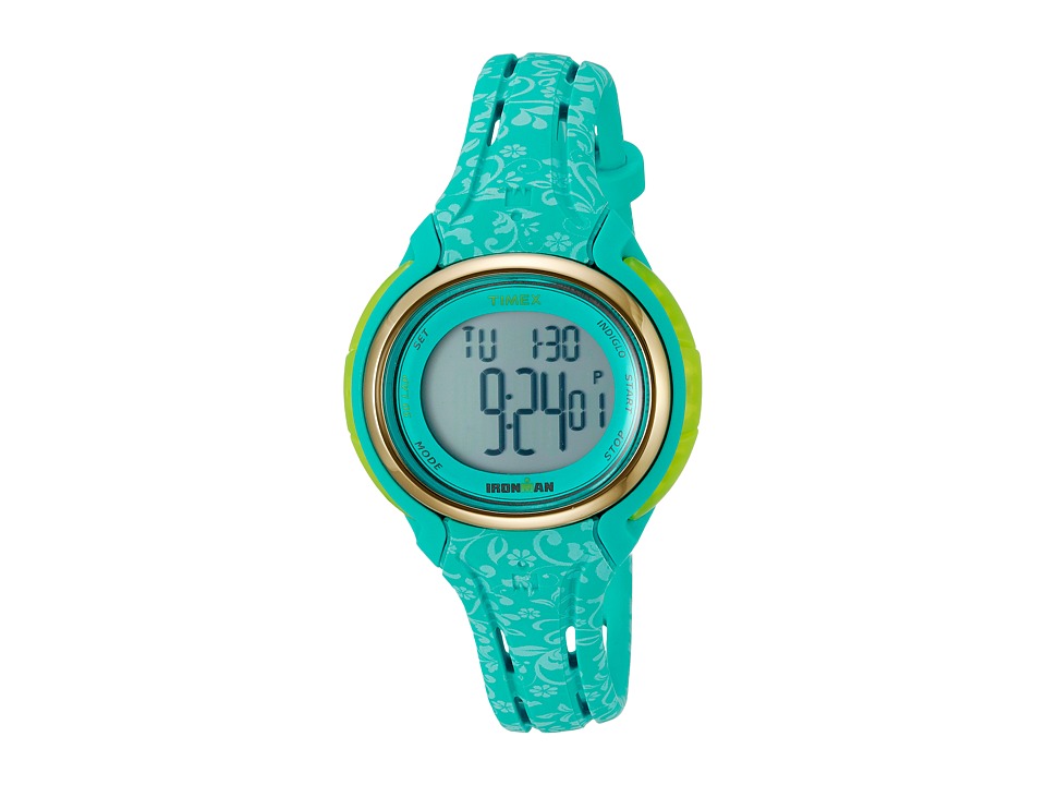 UPC 753048619764 product image for Timex - Ironman Sleek 50 Floral Mid-Size (Blue Floral) Watches | upcitemdb.com
