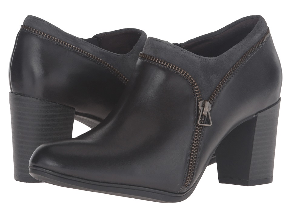 Clarks Araya Morgan (Dark Grey Leather/Suede Combo) Women