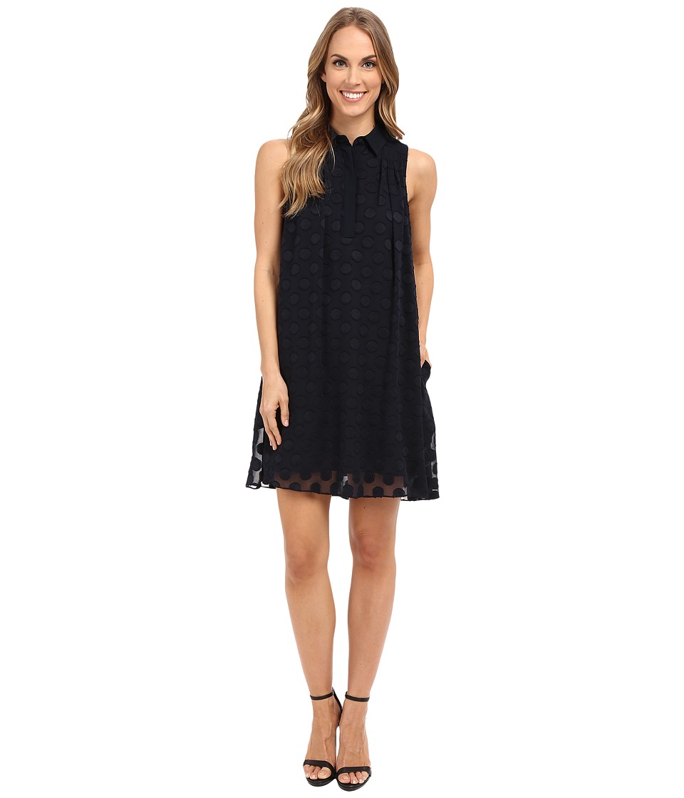 Adrianna Papell A-Line Dress with Collar (Blue Moon) Women