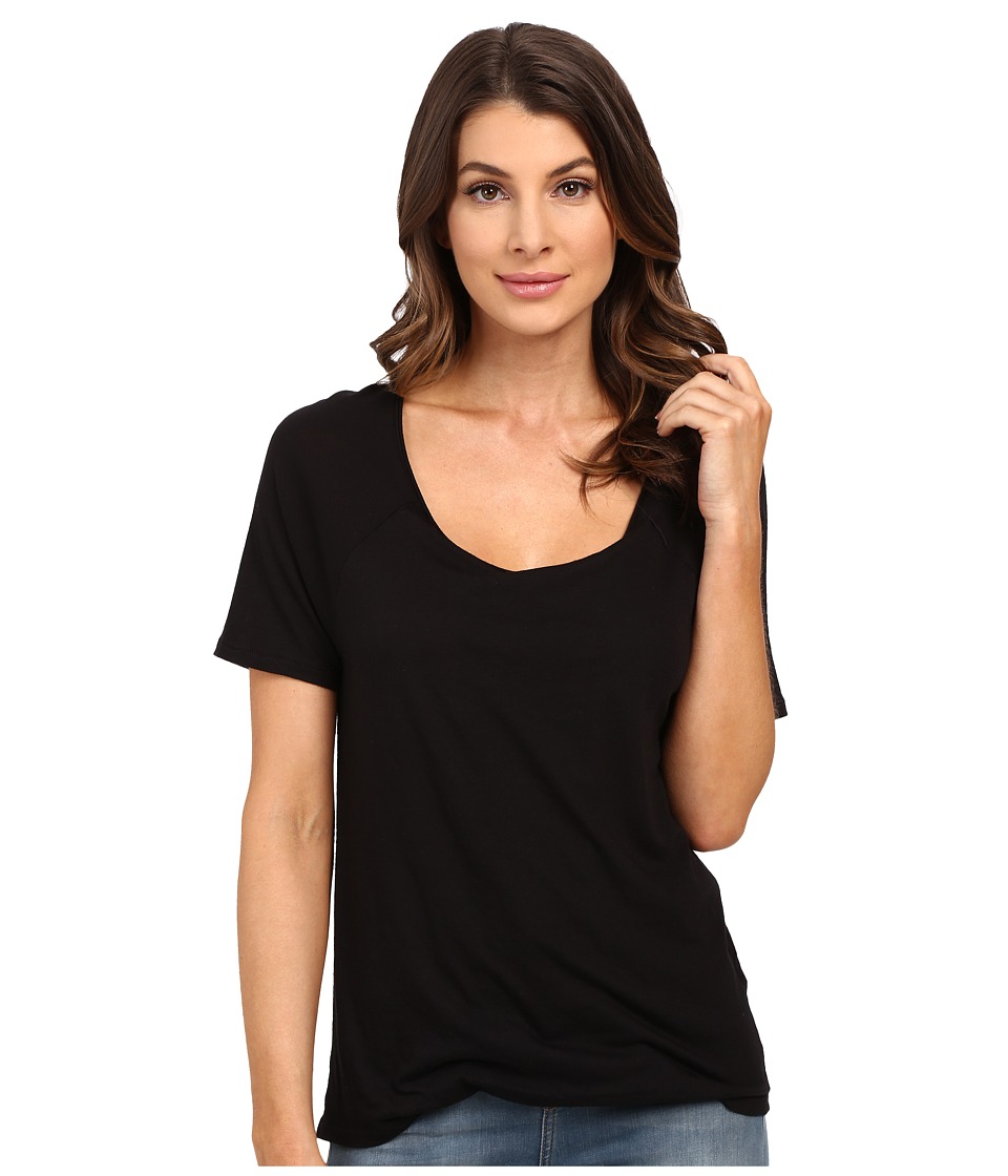 Splendid Very Light Jersey Tucked Tee (Black) Women