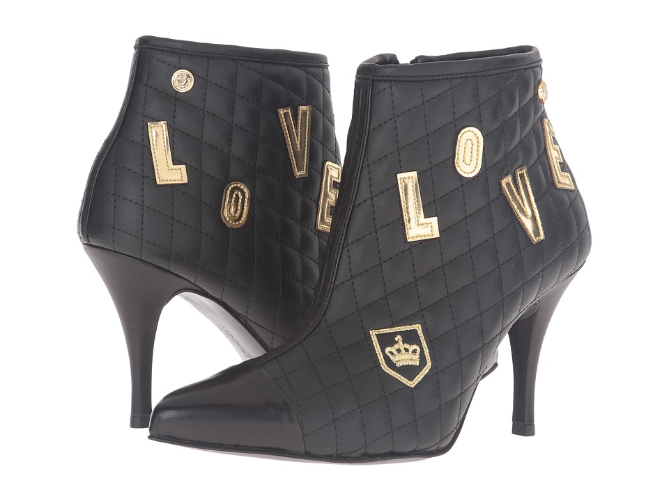 LOVE Moschino Quilted Ankle Bootie (Black) Women